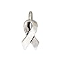 Fine Silver Plated Lead-Free Pewter Awareness Ribbon Charm 16mm (1)