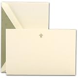 Engraved Fleur-de-lis Correspondence Cards