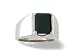 14K White Gold Genuine Emerald-cut Black Onyx Men's Ring