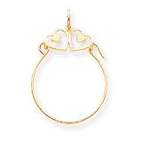 10k Double Heart Charm Holder