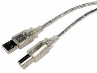 Cables Unlimited USB-5010-02M USB 2.0 A to B Cable (6 feet, Clear)