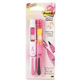 3M 689PH2BCA Breast Cancer Awareness Flag Pen & Highlighter Set, Pink Ribbon Symbol, 50 flags