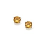 14k Yellow Gold Four Prong 4mm Genuine Citrine-November Stud Earrings