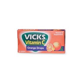 Vicks Cough Drops, Vitamin C, Orange - 20 ea