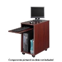 Safco 1902MO Deskside Mini Workstation in Medium Oak