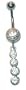 .925 sterling silver drop belly button ring 1/2"