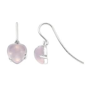 3 5/8 Carat Rose Quartz 14K White Gold Earrings