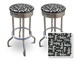 2 Beatles Music Black & White Specialty / Custom Barstools Set