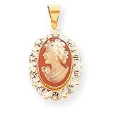 14k 10x14mm Shell Cameo Pendant