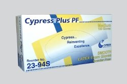 Exam Glove Cypress Plus PF NonSterile Powder Free Latex Smooth Ivory Large Ambidextrous (#23-96S, Sold Per Box)