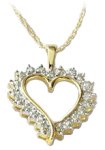 10K Yellow Gold .10CT Diamond Heart Pendant with 18 Chain
