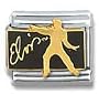 Elvis Presley Collection Gold Silhouette Rock n Roll Italian Charm