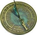 Rome RM2345 Brass Father Time Sundial with Verdigris Highlights