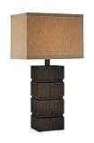 21BDDXrcaEL. SL160  Lite Source LS 21025 Blog Wood Table Lamp, Dark Bronze Base with Tan Fabric Shade