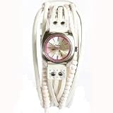 Kahuna Ladies White Multistrand And Bead Strap Watch