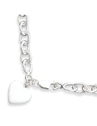 Sterling Silver w/ Heart Link Necklace QG1437-18"