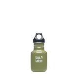 Klean Kanteen Stainless Steel Water Bottle with Poly Loop Cap (12-Ounce, Green Moss)