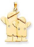 Big Boy Small Boy Charm, Yellow Gold