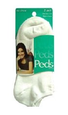 Peds Ladies Lightweights Extra Low Cut - 2 Pair
