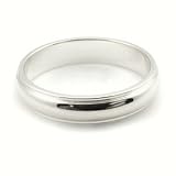 14K White Gold Wedding Bands 4mm halfround edge, 5