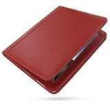 PDair Leather Case for Apple iPad (Red) - Book Type with Magnet Closure