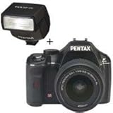 Pentax K2000 Digital SLR Camera with 18-55mm Lens Kit and AF200FG Auto Flas ....