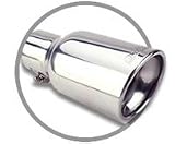 BORLA 20154 Single Round Rolled Angle-Cut Tip w/ Clamp Borla Embossed