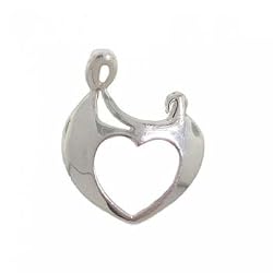 Mother and Child Heart Pendant in Sterling Silver
