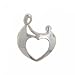 Mother and Child Heart Pendant in Sterling Silver