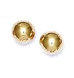 14k Yellow 10 mm Ball Friction-Back Stud Earrings