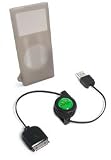 Apple iPod nano 2nd Generation (8GB) FlexiSkin and miniSync Bundle (USB (Black), Frosted Clear)