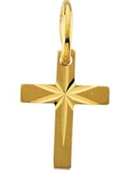 14K Gold Childs Cross Pendant with Star