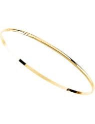 14K Yellow Gold Half Round Bangle Bracelet: 2MM