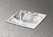 Elkay DLR172210 Gourmet Lustertone Stainless Steel 17" x 22" Single Basin Kitchen Sink, 3 Faucet Holes