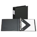 Wilson Jones 383 Line Basic D-Ring Binder, 2 Capacity, 8.5 x 11 Sheet Size with Label Holder and Label Insert, Black (W383-44NHB)