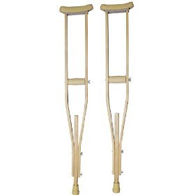 Drive Medical Wood Crutch with Comfortable Underarm Pad and Handgrip, Tall Adult