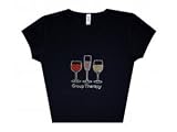 Womens Rhinestone Group Therapy T Shirt