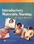 Introductory Maternity Nursing