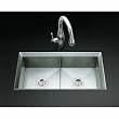 Kohler K-3159-NA Poise Undermount Double-bowl Kitchen Sink with Cutting Board an