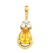14K Yellow Gold Citrine and Diamond Pendant