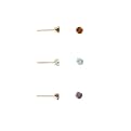 14K Earrings Garnet/Amythest/Blue Topaz Set