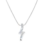 Image of Silver Diamond Set Pendant and Necklace