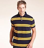 Blue Harbour Pure Cotton Twin Striped Polo Shirt