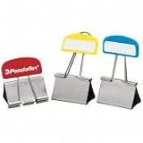 Binder Clip with Label, PileSmart, Write-On, 1/2 Capacity, Assorted, 6/Pack ESS51052