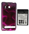 Htc Evo 4G Replacement Lithium-Ion Extended Battery with Purple Cover (3500 ....