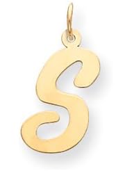 14k Gold Large Script Initial S Charm