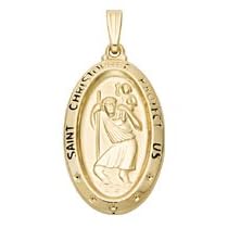 14kt. Gold, Large St. Christopher Charm by Fred Meyer Jewelers