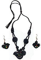 Jewelry Designs Necklace and Earing In Terracota Handcrafted Unique Gift For Her