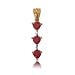 Genuine Ruby and Diamond Heart Pendant in Yellow Gold