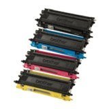 4 pack of Toner Cartridge set page Yield: Black: 2200, Cyan/Magenta/Yellow: 1400 each to replace TN21O/TN-21O BK/C/M/Y used for multifunction Brother HL3O4O printer